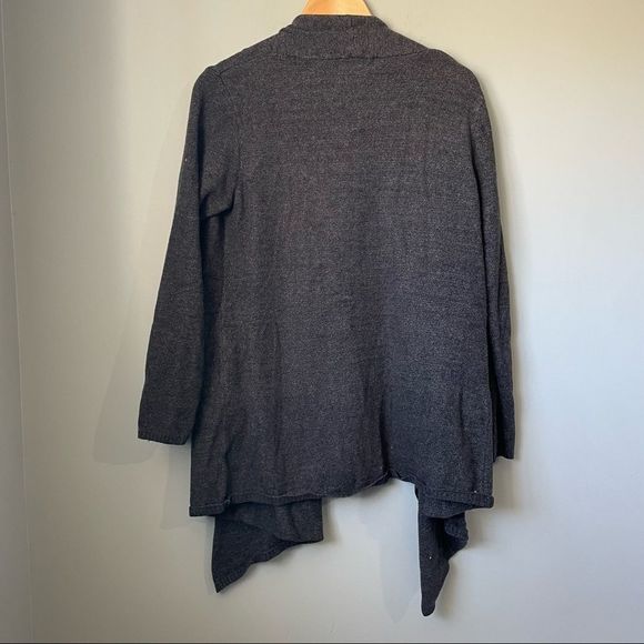BAREFOOT DREAMS draped cardigan cozy chic ultra lite size L/XL grey/black - Picture 13 of 14